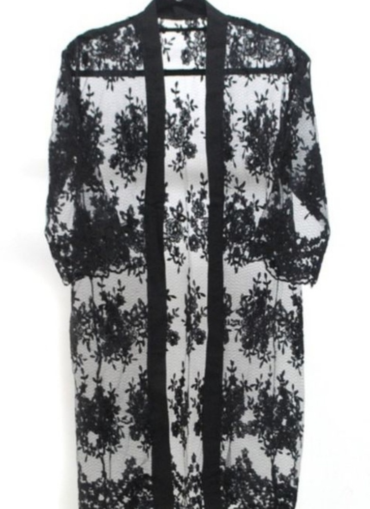 Lace Mid length Open Cardigan NWT